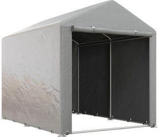 Tenda pieghevole per strumenti 1.6X2M, tenda da garage per biciclette e moto con copertura anti-UV e porta larga, grigio chiaro