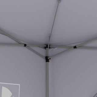 Gazebo Pieghevole 3X3 Pop up Con 2 Porte E 2 Finestre, 4 Pannelli Laterali E Borsa Da Trasporto, Gazebo Da Esterno In Acciaio E Tessuto Oxford, Per Giardino, Feste, Campeggio, Bianco