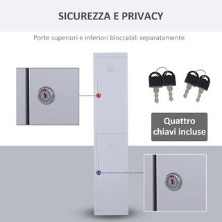 Armadio 4 Ripiani 2 Porte Chiusura Sicura Ufficio Garage Laboratorio Acciaio Laminato a Freddo 38X46X180Cm Grigio