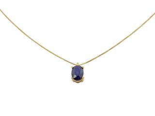 collar oro 18k con piedra 22cm