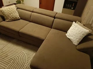 Divano angolare beige/marrone 2,78m