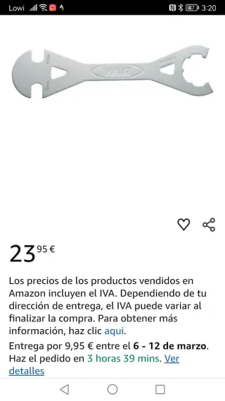 Llave de Pedales VAR 15mm 17mm