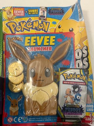 Revista Pokémon Eevee Launcher + Sobre Cartas