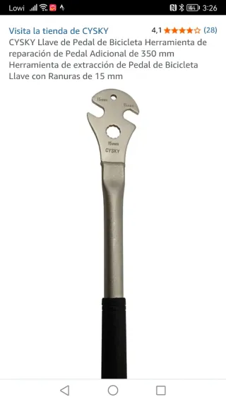 Llave de Pedales 15mm