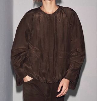 Chaqueta Zara acolchada marrón Talla S