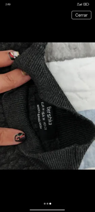 Jersey gris con rayas rosas