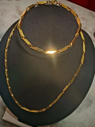 Conjunto Esclava y Cadena Chapado Oro 18k