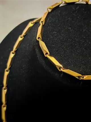 Conjunto Esclava y Cadena Chapado Oro 18k