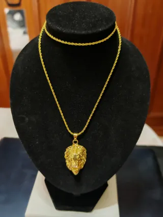 Colgante Cabeza León 24k Chapado 18k