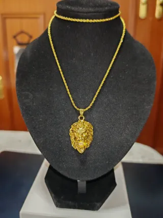 Colgante Cabeza León 24k Chapado 18k