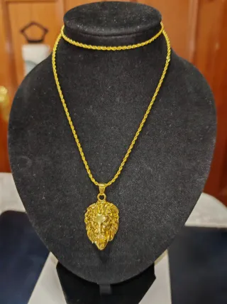 Colgante Cabeza León 24k Chapado 18k