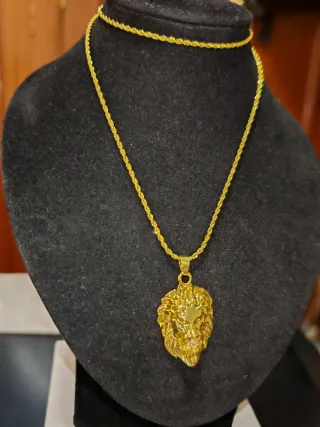Colgante Cabeza León 24k Chapado 18k