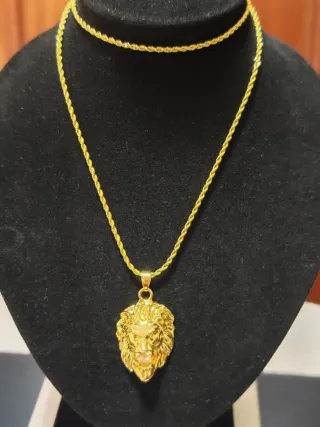 Colgante Cabeza León 24k Chapado 18k