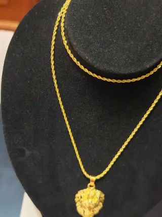 Colgante Cabeza León 24k Chapado 18k