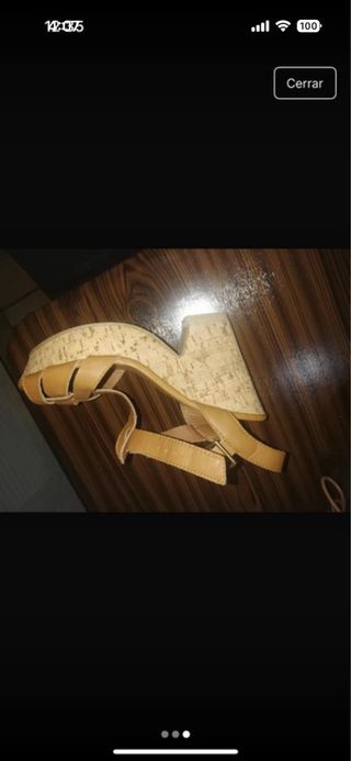 Sandalias de cuña verano beige y marrón