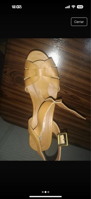 Sandalias de cuña verano beige y marrón