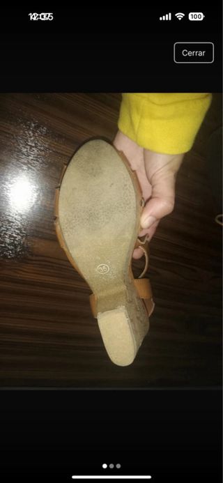 Sandalias de cuña verano beige y marrón