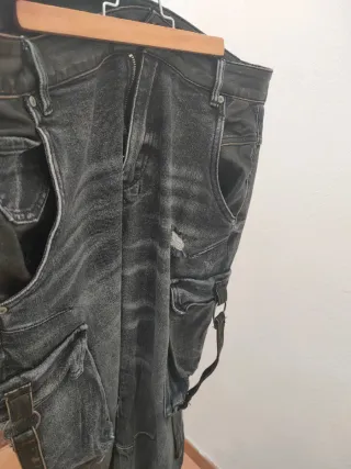 Pantalones cargo vaqueros gris T.44