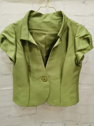 Blusa alta costura verde talla 44
