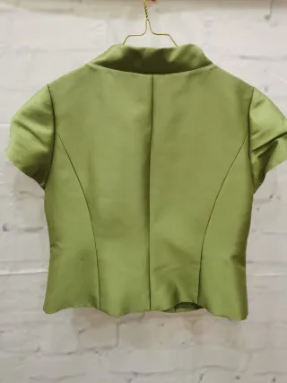 Blusa alta costura verde talla 44