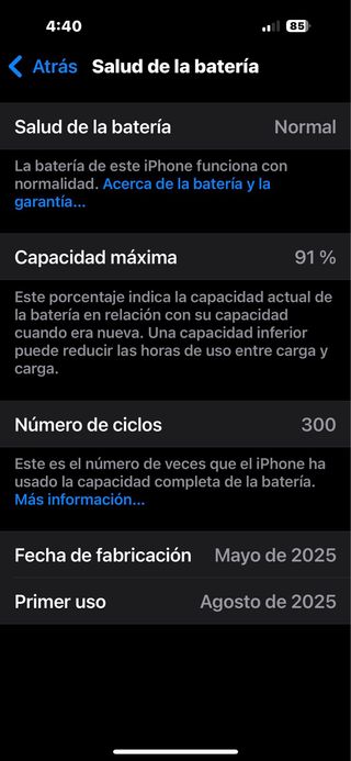 iPhone 15 6 meses 91% salud esta intacto