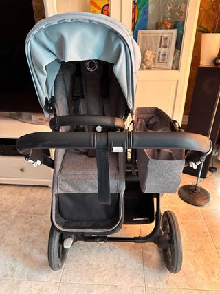 Carrito gemelar gris