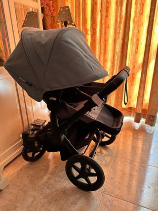 Carrito gemelar gris