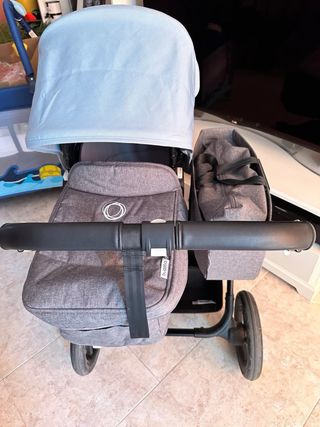 Carrito gemelar gris