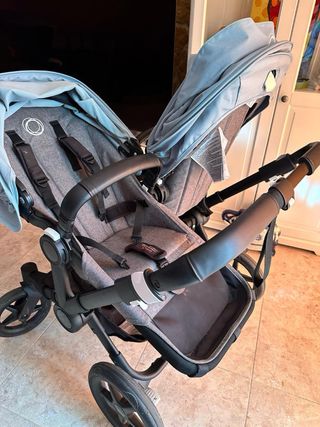 Carrito gemelar gris