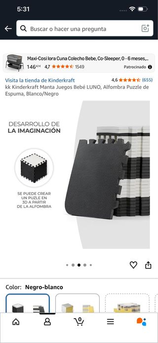 Alfombra Puzzle Espuma NUEVAS Blanco/Negro