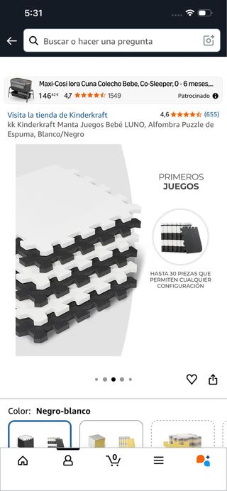 Alfombra Puzzle Espuma NUEVAS Blanco/Negro