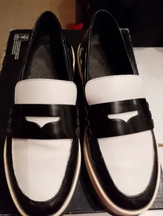 Mocassini donna neri e bianchi