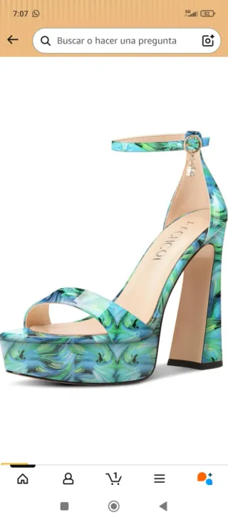 Sandalias de plataforma con estampado floral