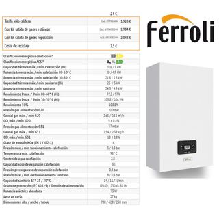 CALDERA GAS FERROLI 24 Kw