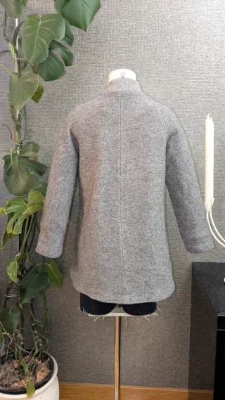 Abrigo lana Zara Gris Mujer