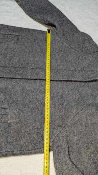 Abrigo lana Zara Gris Mujer