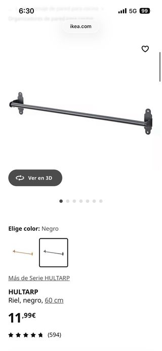 Cesta colgante negra IKEA