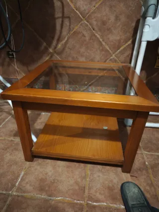 Mesa de centro madera y cristal
