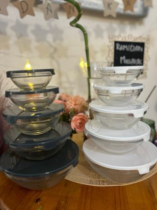 Conjunto de 2 recipientes de vidrio