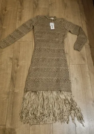 Vestido Slowlove punto flecos talla única