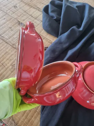 Patatiera in terracotta rossa