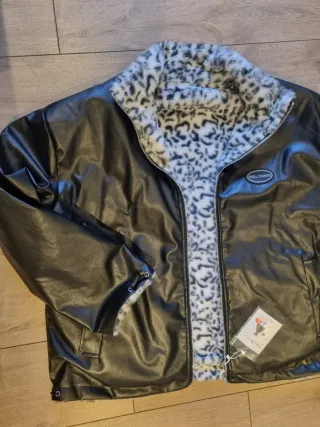 Chaqueta Reversible Animal Print y Piel