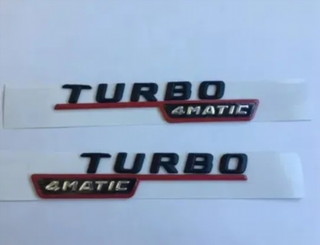 LETRAS 4 MATIC TURBO NEGRA Y ROJAS