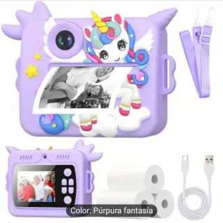 Cámara Instantánea Infantil Unicornio Morado