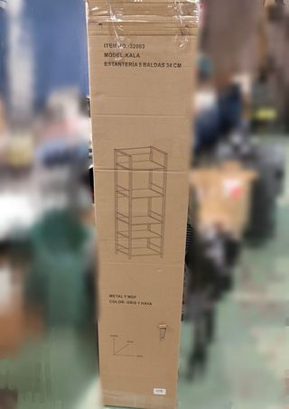 Estantería Kala 5 baldas 150x34x30 cm madera metal