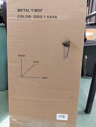 Estantería Kala 5 baldas 150x34x30 cm madera metal