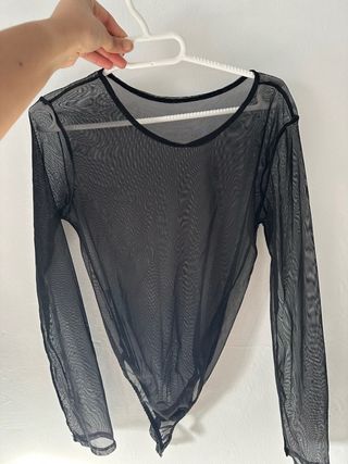 Body de fiesta transparente mujer