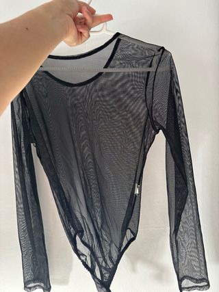 Body de fiesta transparente mujer