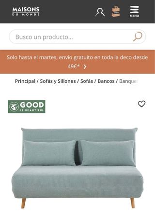 Sofá Cama Maisons du Monde - Como nuevo