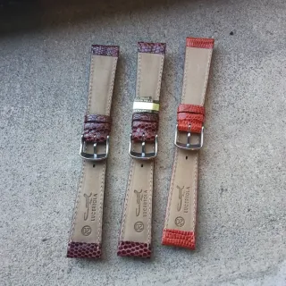 Cinturini vera lucertola viola/rossi